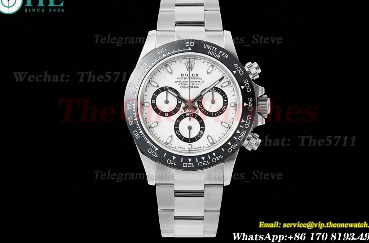 White 40mm SS JDF 116500 A7750 Dial SS Daytona 0401